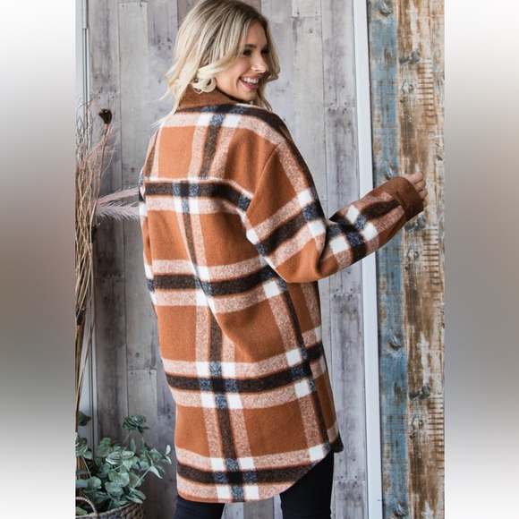 30 Boho Plaid Corduroy Flap Pocket Shacket/Jacket - Picture 7 of 8